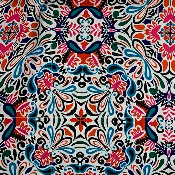 Cynthia Rowley Multicolored Vibrant Geometric Floral Short Sleeve Dress Size 10 - Picture 2 of 16